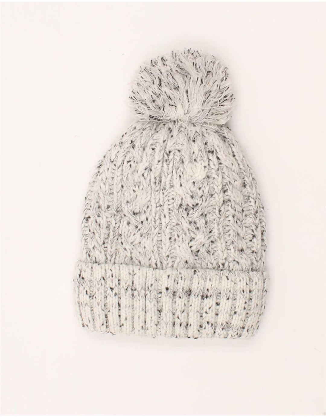 Superdry Damen Strickmütze, Einheitsgröße, grau geflecktes Acryl