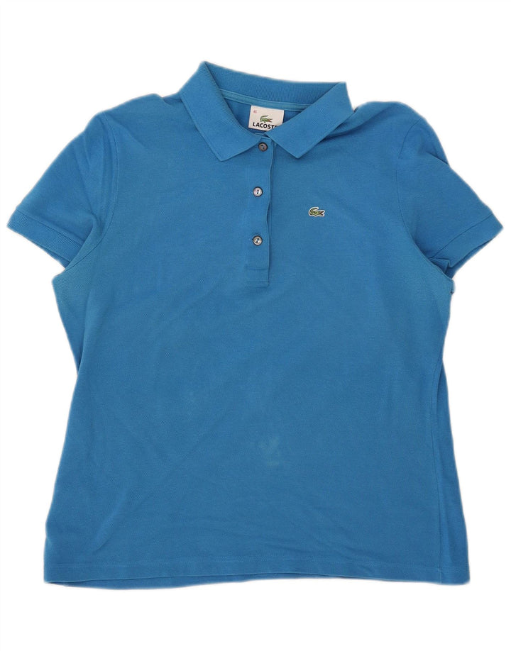 Lacoste Damen Poloshirt Größe 46 XL Blaue Baumwolle