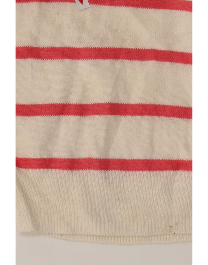 Marks & Spencer Damen-Pullover mit V-Ausschnitt, Gr. 14, Mittelrosa gestreift