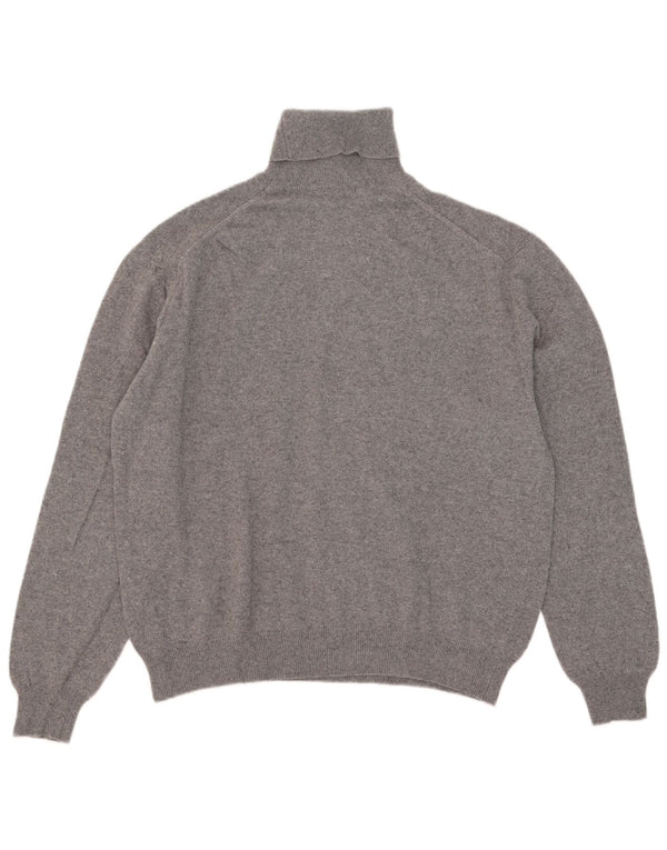Conte of Florence Herren-Pullover mit Rollkragen, XL, graue Wolle