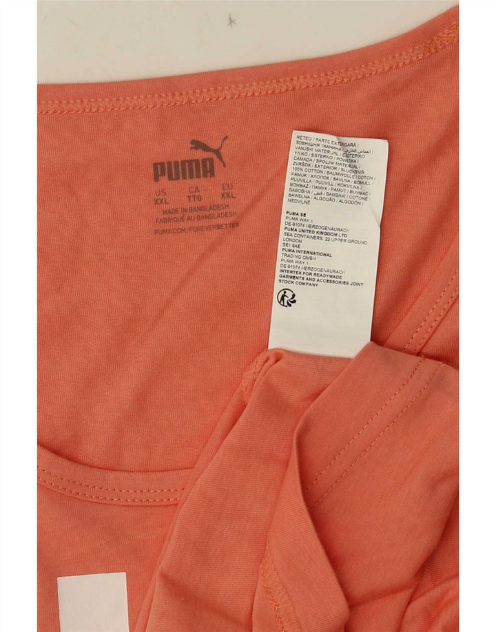 Puma Herren Grafik T-Shirt Top 2XL Rosa Baumwolle