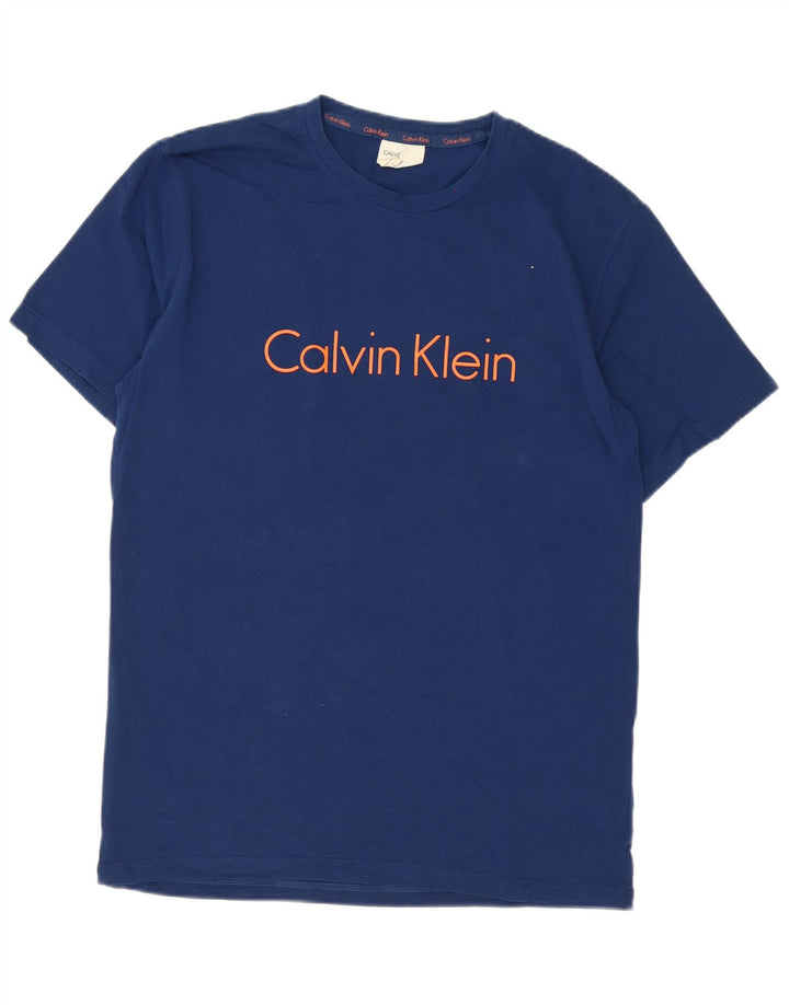 Calvin Klein Herren Grafik-T-Shirt-Oberteil Mittelblau