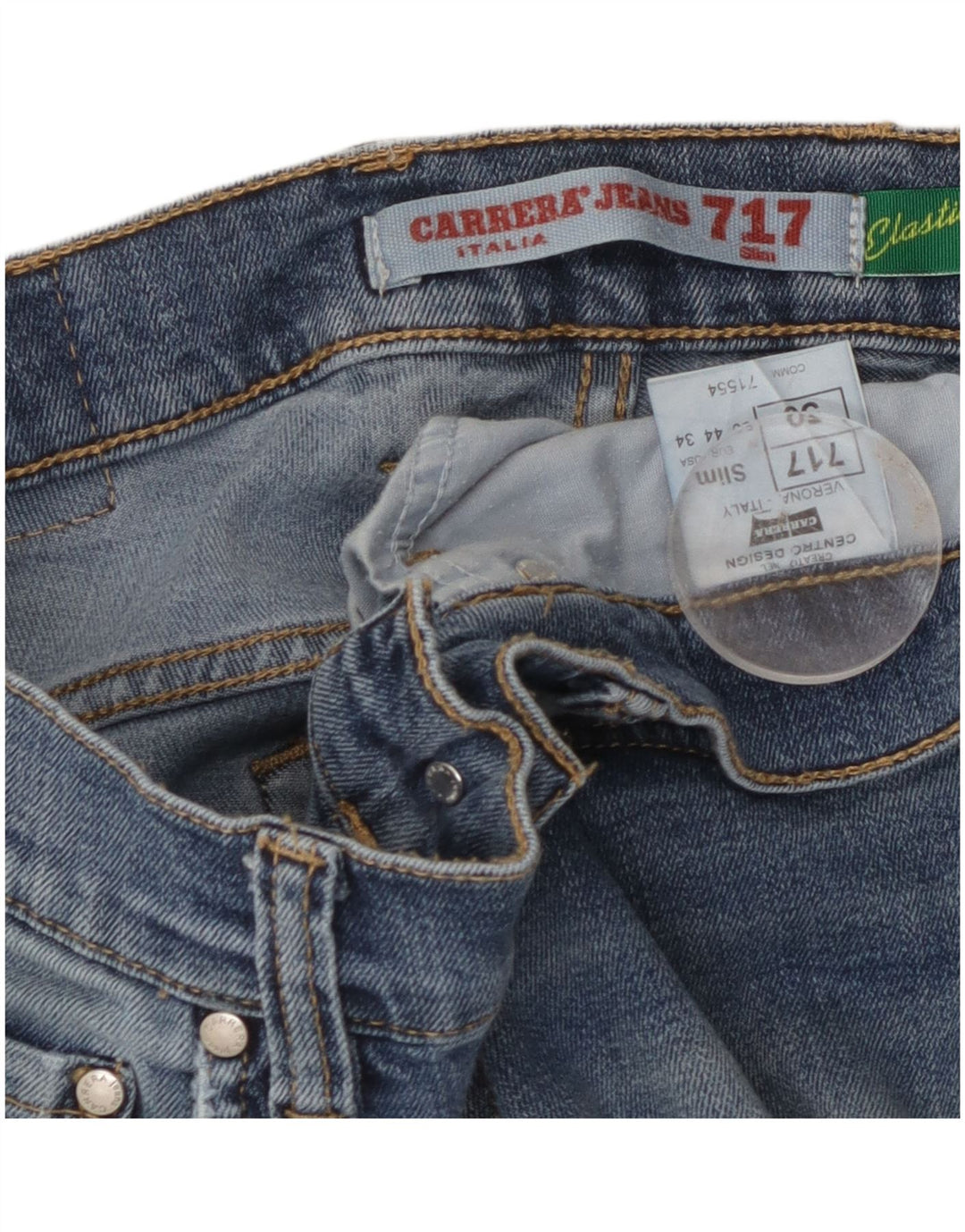 Carrera Herren 717 Slim Jeans IT 50 Large W34 L31 Blaue Baumwolle
