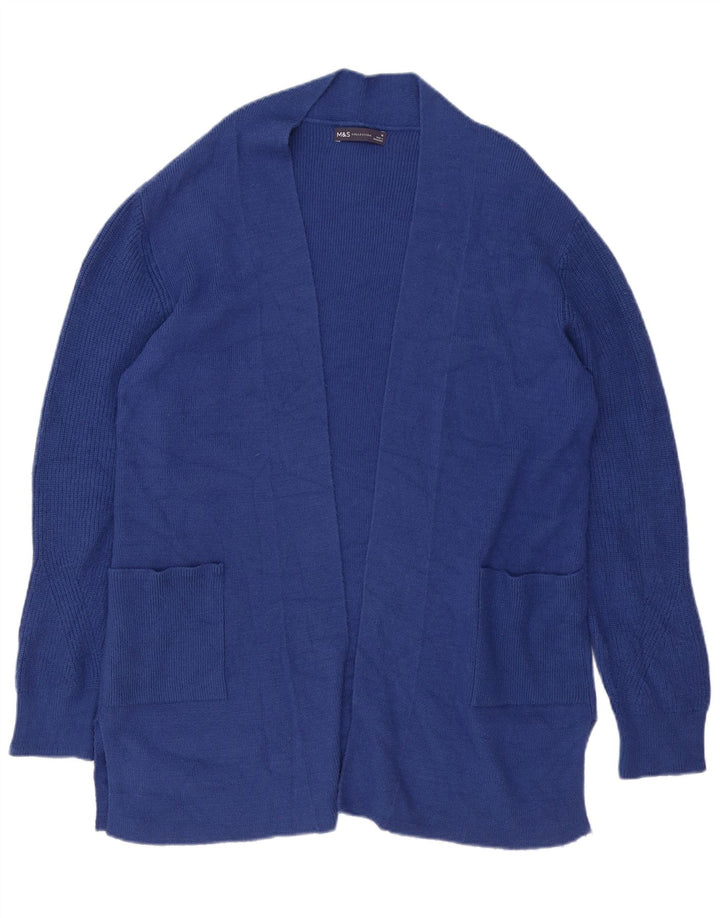 Marks & Spencer Damen-Strickjacke in Übergröße, lang geschnitten, Gr. 40, Größe L, Blau