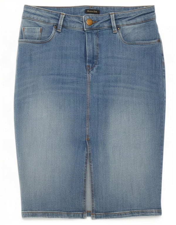 Massimo Dutti Damen Jeansrock EU 38 Small W28 Blau