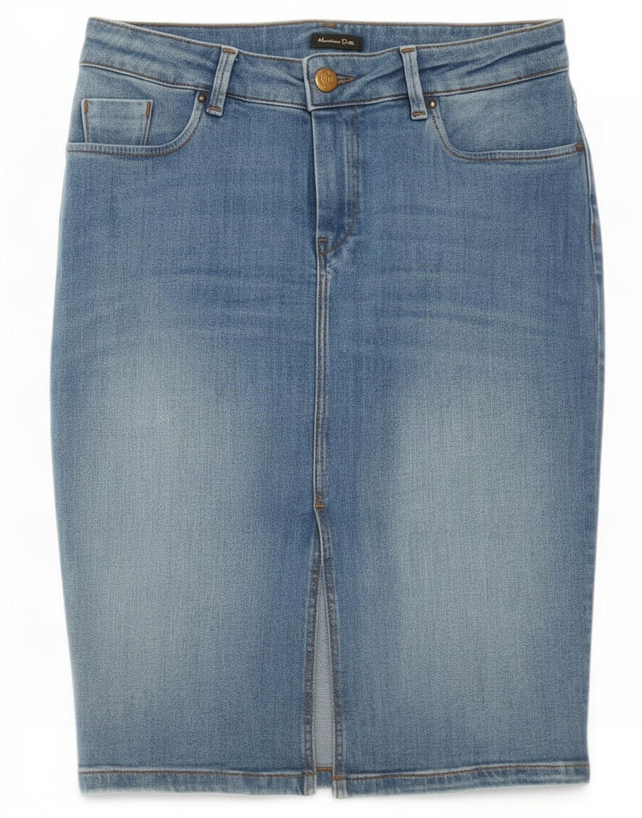 Massimo Dutti Damen Jeansrock EU 38 Small W28 Blau