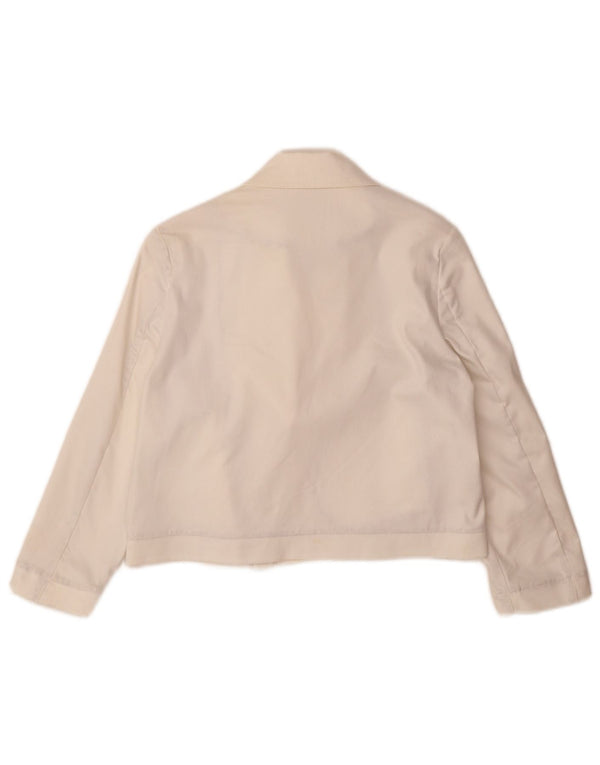 Vintage Mädchen Crop Bomber Jacke 11-12 Jahre weiße Baumwolle