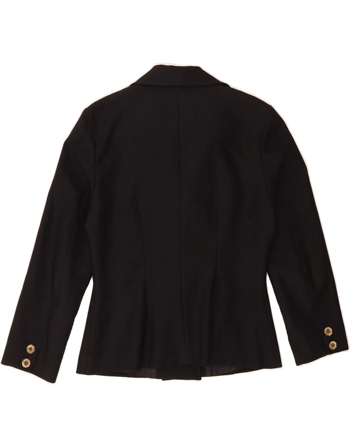 VINTAGE Womens Double Breasted Blazer Jacket IT 42 Medium Black Vintage Vintage and Second-Hand Vintage from Messina Hembry 