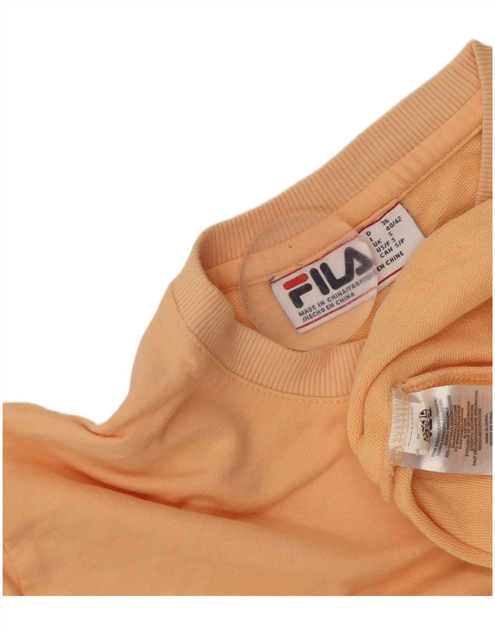 Fila Damen Übergroßer Sweatshirt-Pullover UK 10 Small Orange Baumwolle