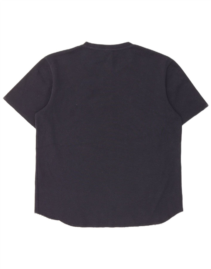 Zara Herren-T-Shirt-Oberteil, mittelgroß, marineblau, Baumwolle