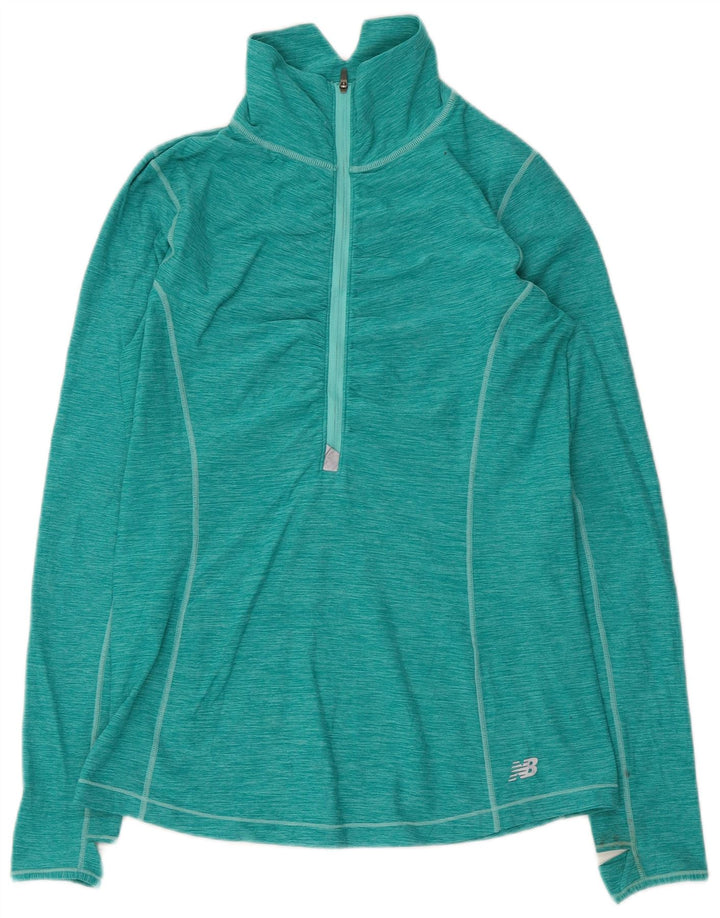 New Balance Damen-Pullover-Trainingsanzugoberteil mit Reißverschluss, UK 12, Mittelgrün