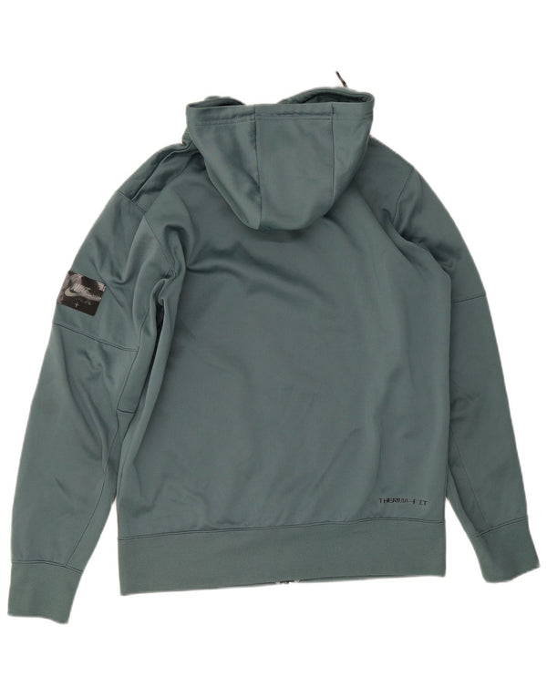 Nike Herren Therma-Fit Graphic Zip Hoodie Pullover Mittelgrünes Polyester