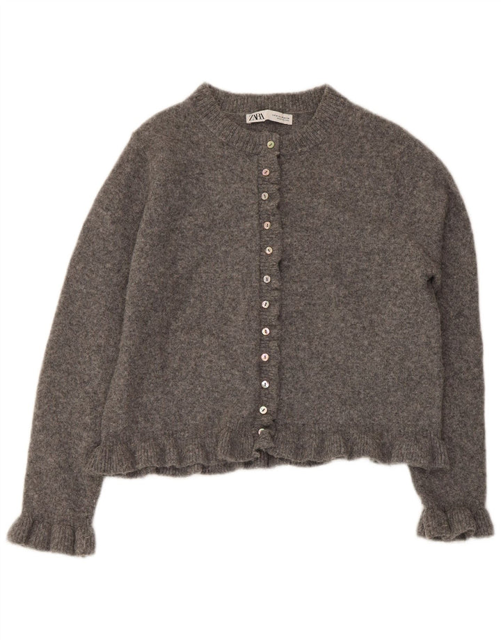 Zara Damen Bolero-Pullover UK 14 Mittelgraues Polyester