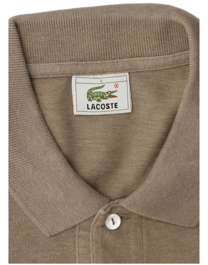 LACOSTE Mens Polo Shirt Size 4 Medium Grey Cotton
