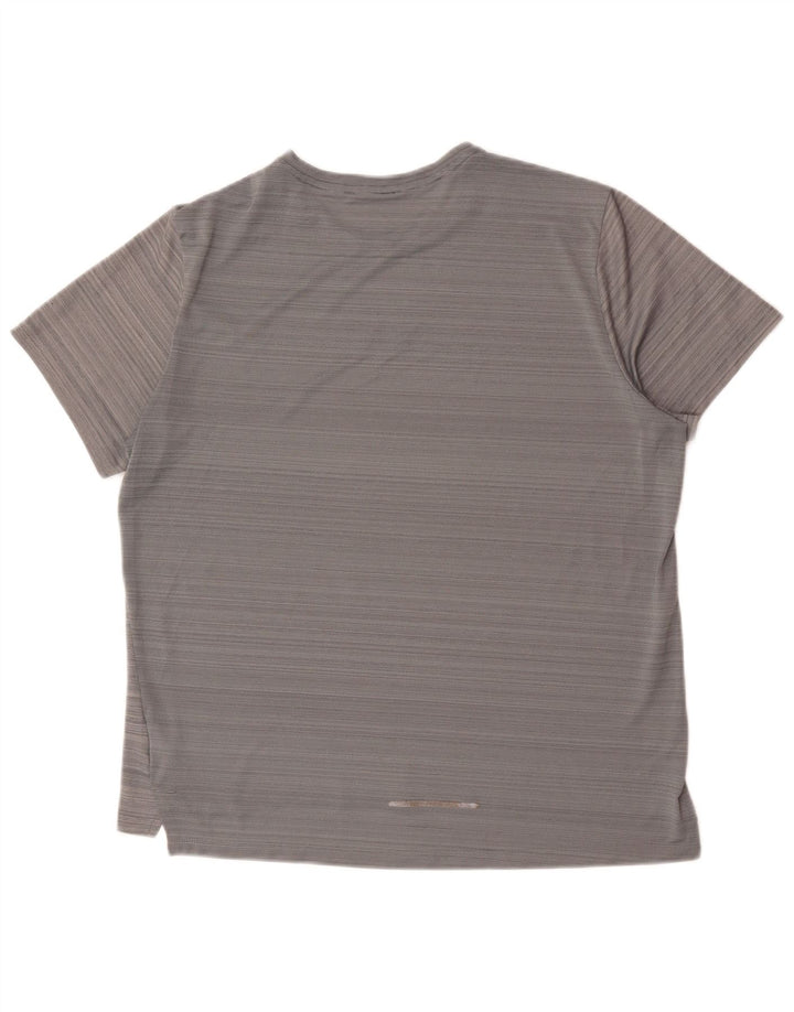 Nike Herren Dri Fit T-Shirt-Oberteil, großes graues Nadelstreifen-Polyester
