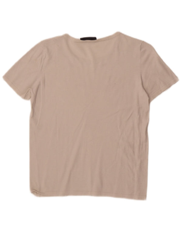 Trussardi Damen Grafik-T-Shirt-Oberteil UK 4 XS Weiß