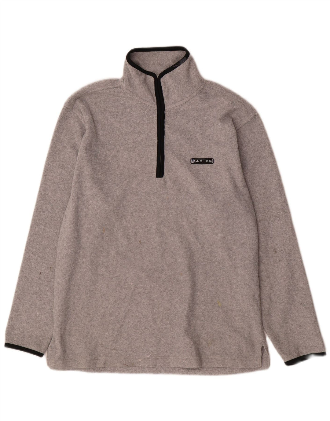 Asics Herren-Fleecepullover mit Reißverschluss am Hals, Mittelgrau