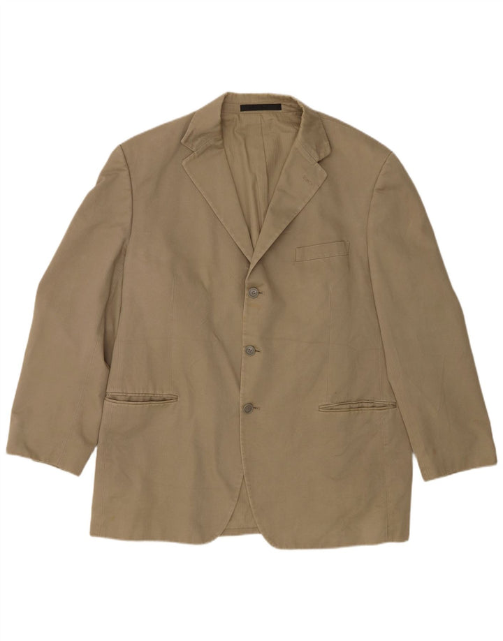 Marks & Spencer Herren-Blazer mit 3 Knöpfen, UK 44, XL, Khaki, Baumwolle