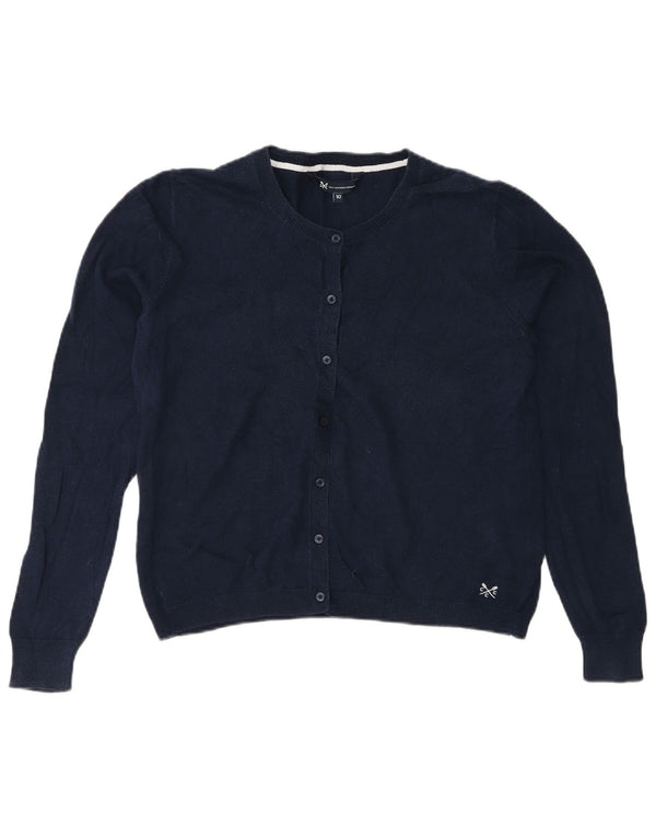 Crew Clothing Damen-Cardigan-Pullover UK 10 Small Marineblaue Baumwolle
