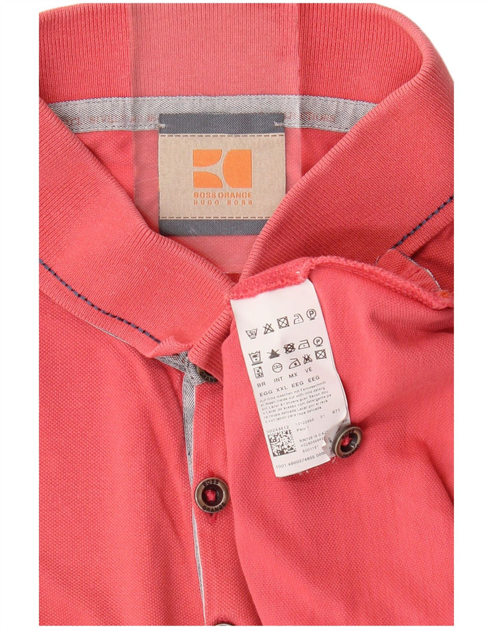 HUGO BOSS Herren Poloshirt 2XL Rosa Baumwolle