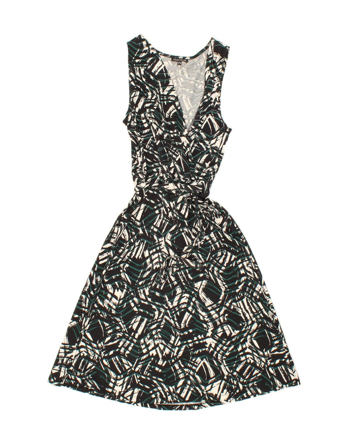 WAREHOUSE Womens Abstract Pattern Sleeveless A-Line Dress UK 6 XS Black Vintage Warehouse and Second-Hand Warehouse from Messina Hembry 