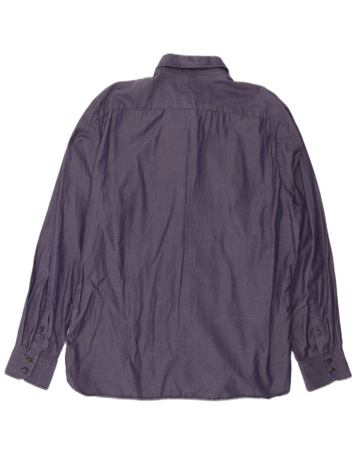 TED BAKER Herrenhemd Größe 17 XL Lila Baumwolle
