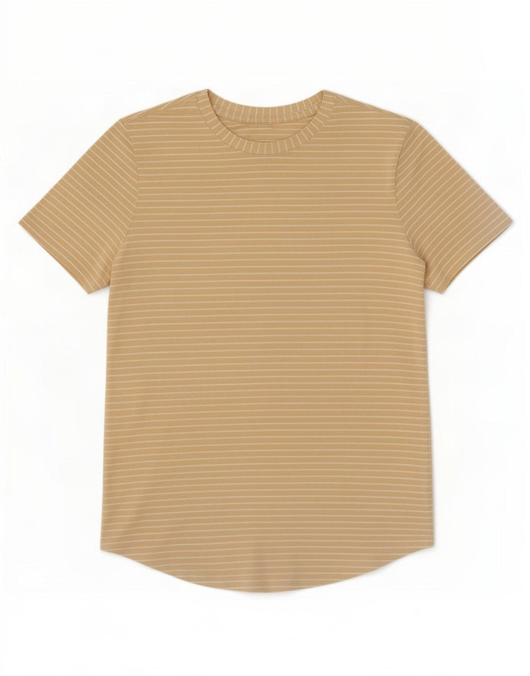 Lululemon Damen T-Shirt Top UK 12 Medium Beige gestreift