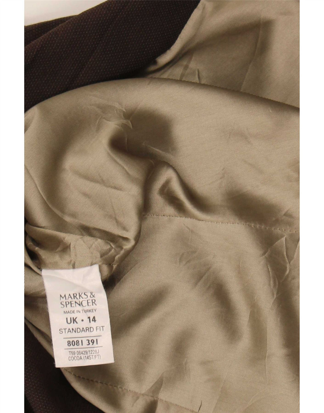 Marks & Spencer Damen 1-Knopf-Blazerjacke UK 14 Mittelbraun