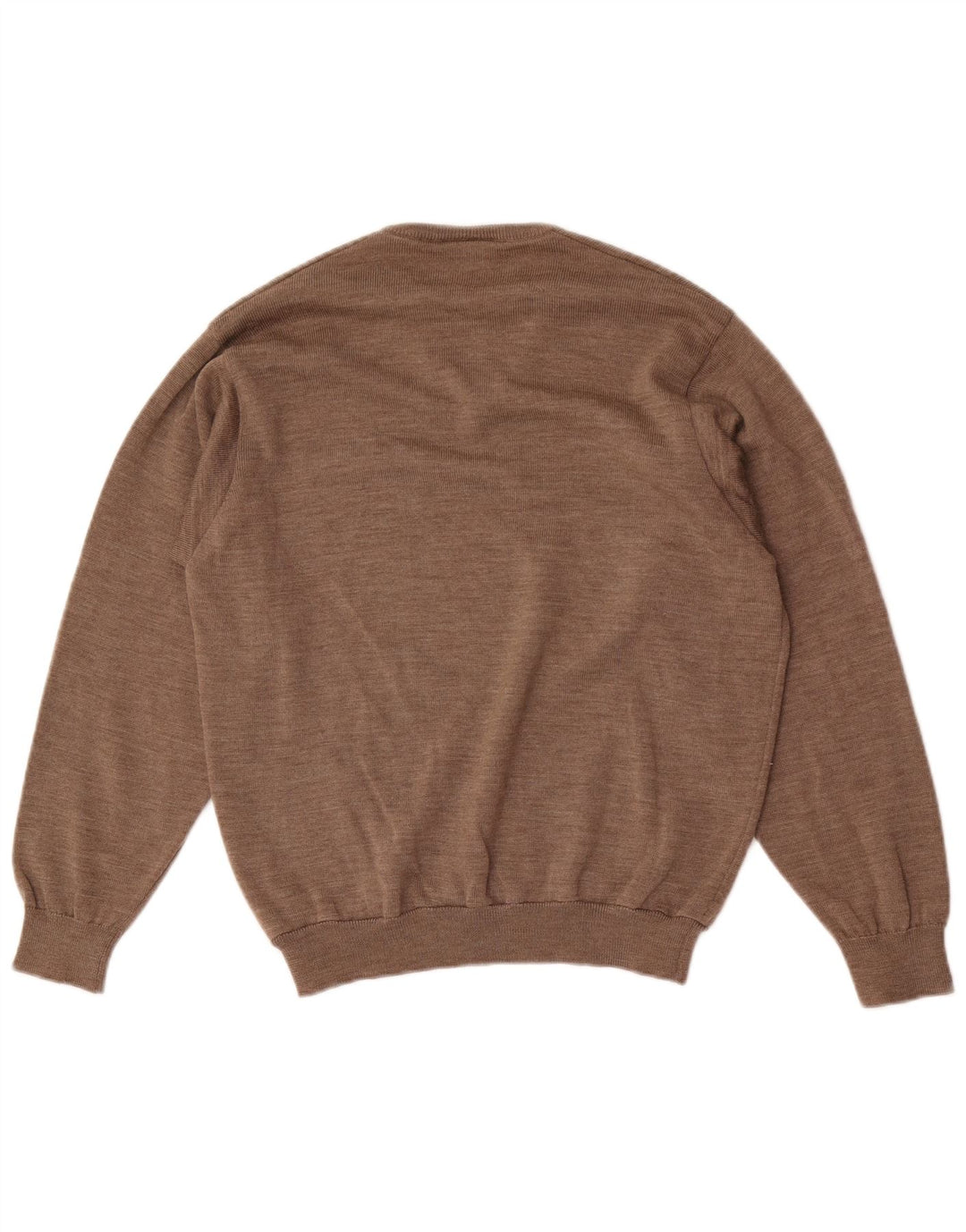 Lacoste Herren-Pullover mit V-Ausschnitt, Größe 3, kleine braune Schurwolle