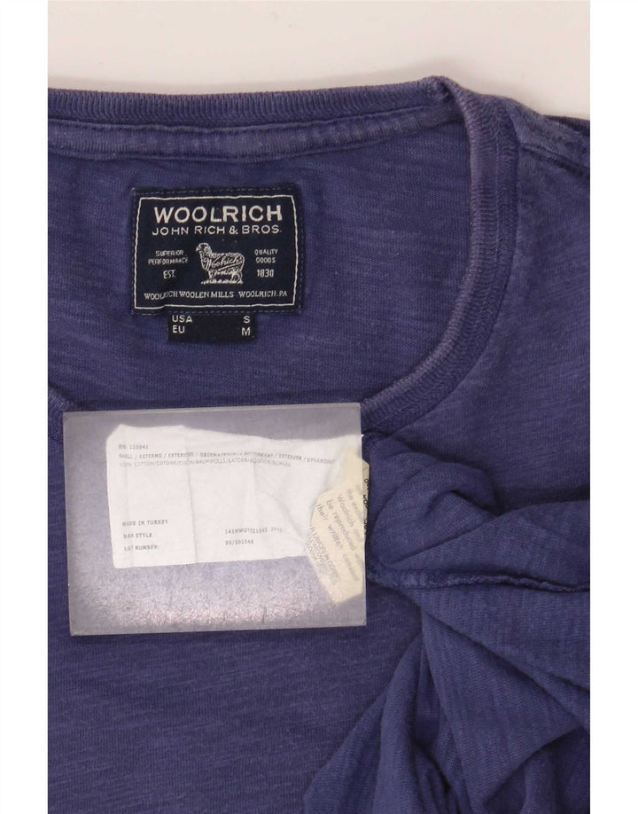 Woolrich Herren-T-Shirt-Oberteil aus mittelblauer Baumwolle