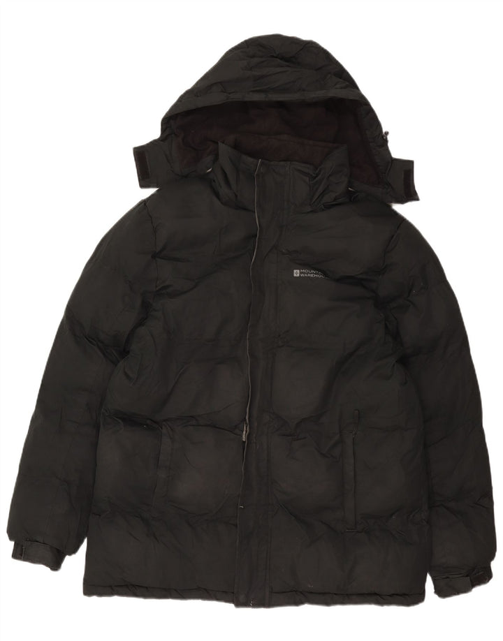 Mountain Warehouse wattierte Herrenjacke mit Kapuze, UK 38, Mittelschwarz, Polyester
