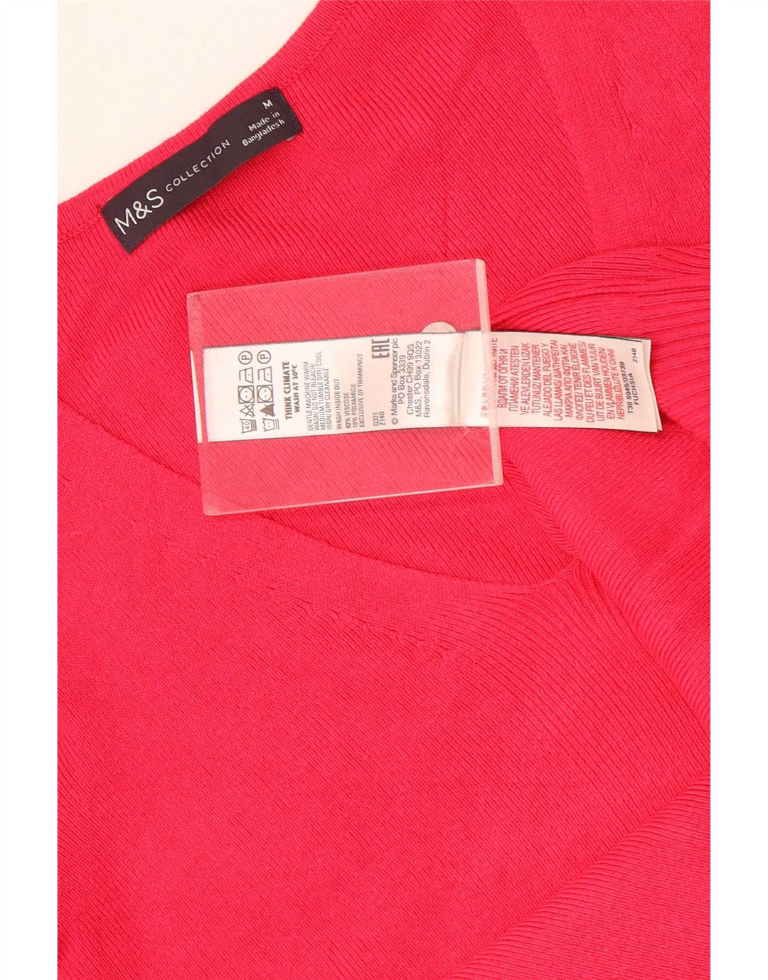 Marks & Spencer Damen Crop Bluse Top UK 12 Mittelrosa Viskose