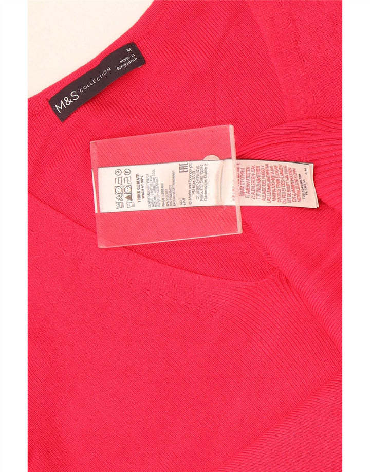 Marks & Spencer Damen Crop Bluse Top UK 12 Mittelrosa Viskose