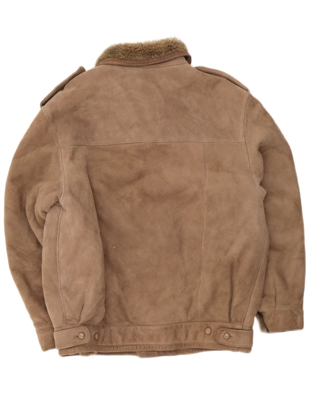Vintage Herren Militär Shearling Jacke IT 52 XL Beige
