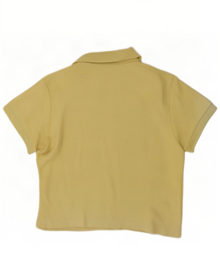 Fila Damen Crop Poloshirt IT 44 Mittelgelbe Baumwolle