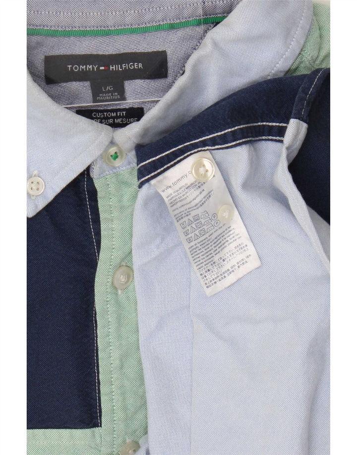 Tommy Hilfiger Herren-Kurzarmhemd, groß, Marineblau, Farbblock