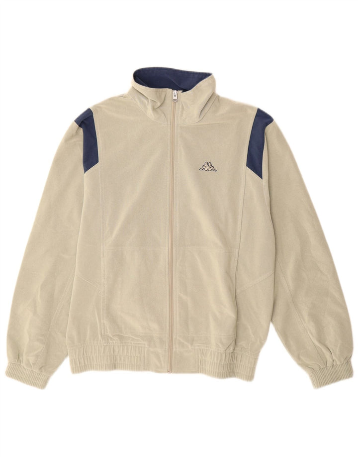 KAPPA Herren-Trainingsanzug-Oberteil, Jacke, klein, Beige, Farbblock-Polyester