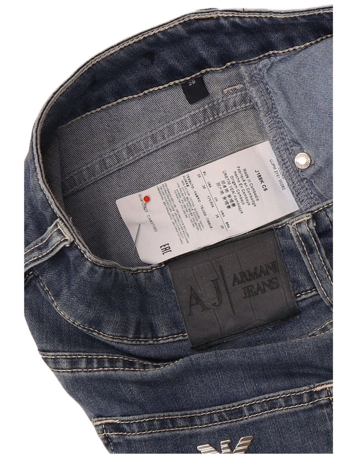 Armani Damen Slim Jeans W28 L28 Marineblaue Baumwolle