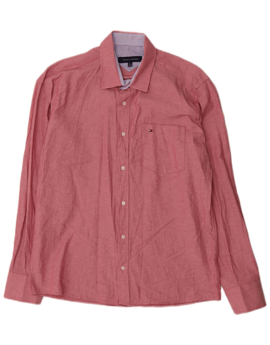 Tommy Hilfiger Herrenhemd Größe 39/40 Mittelrote Baumwolle