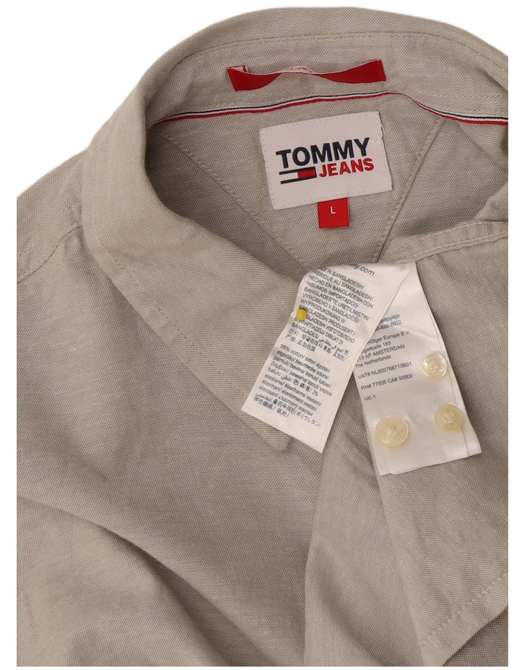 Tommy Hilfiger Herrenhemd, große graue Baumwolle