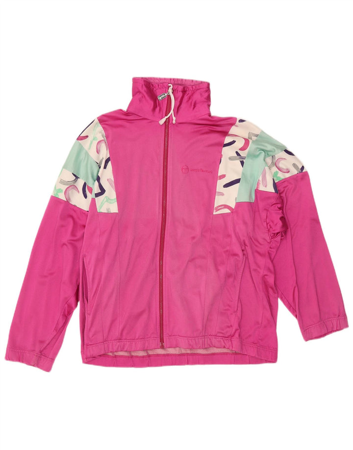 SERGIO TACCHINI Damen-Trainingsanzug-Top-Jacke IT 46 Large Pink Colourblock