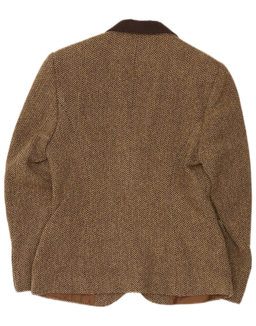 Ginalebole Damen-Blazer mit 3 Knöpfen, IT 44, mittelbraun, Fischgrätenmuster