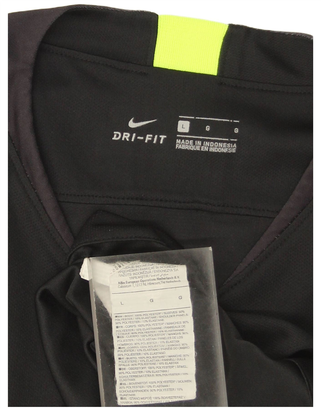 Nike Herren Dri Fit T-Shirt-Oberteil, groß, schwarz gestreift, Polyester