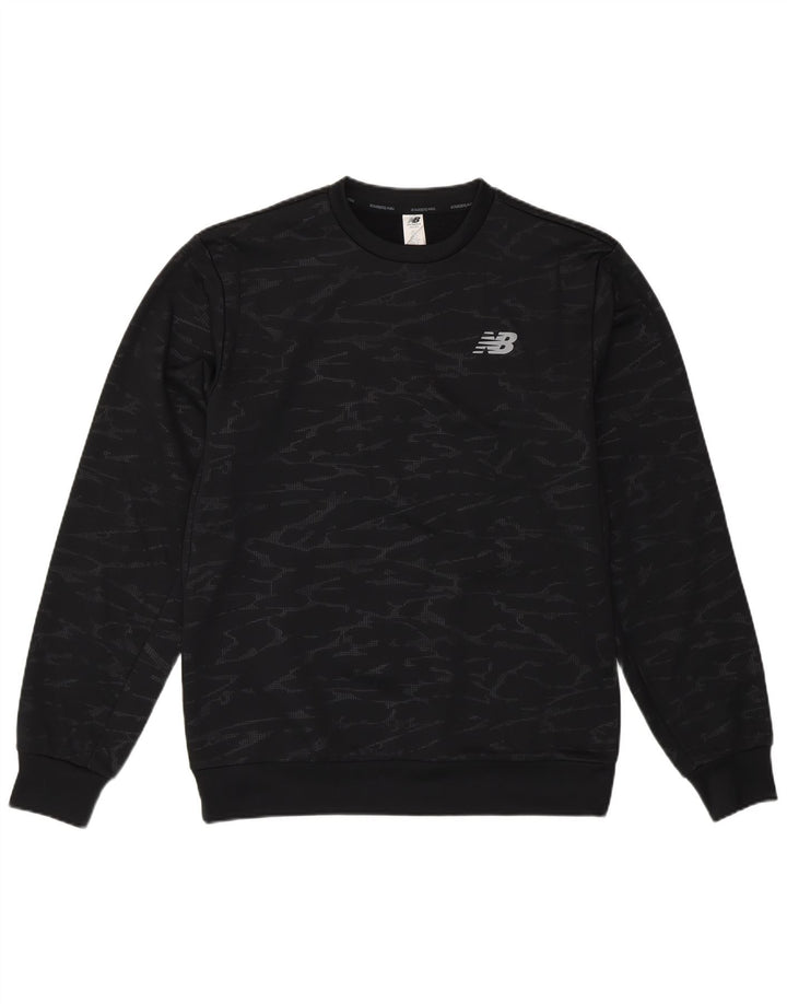 New Balance Herren Sweatshirt Pullover Small Schwarz Camouflage Polyester