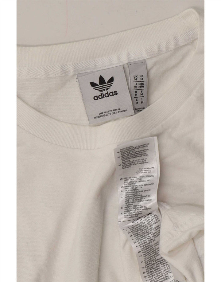Adidas Herren Grafik-T-Shirt-Oberteil aus mittelweißer Baumwolle