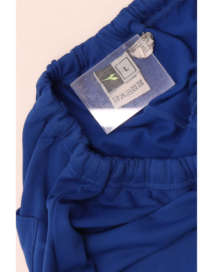 Diadora Herren-Trainingshose, Jogginghose, Größe L, Blau, Polyester
