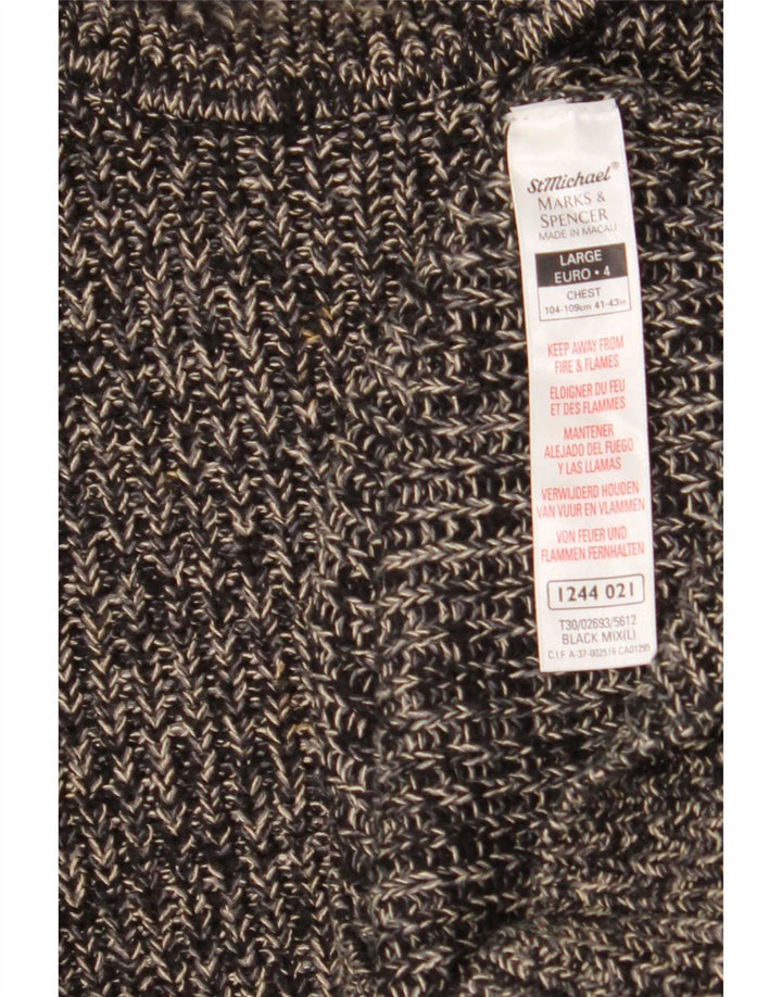 Marks & Spencer Herren-Pullover mit Rollkragen, groß, schwarz gefleckt