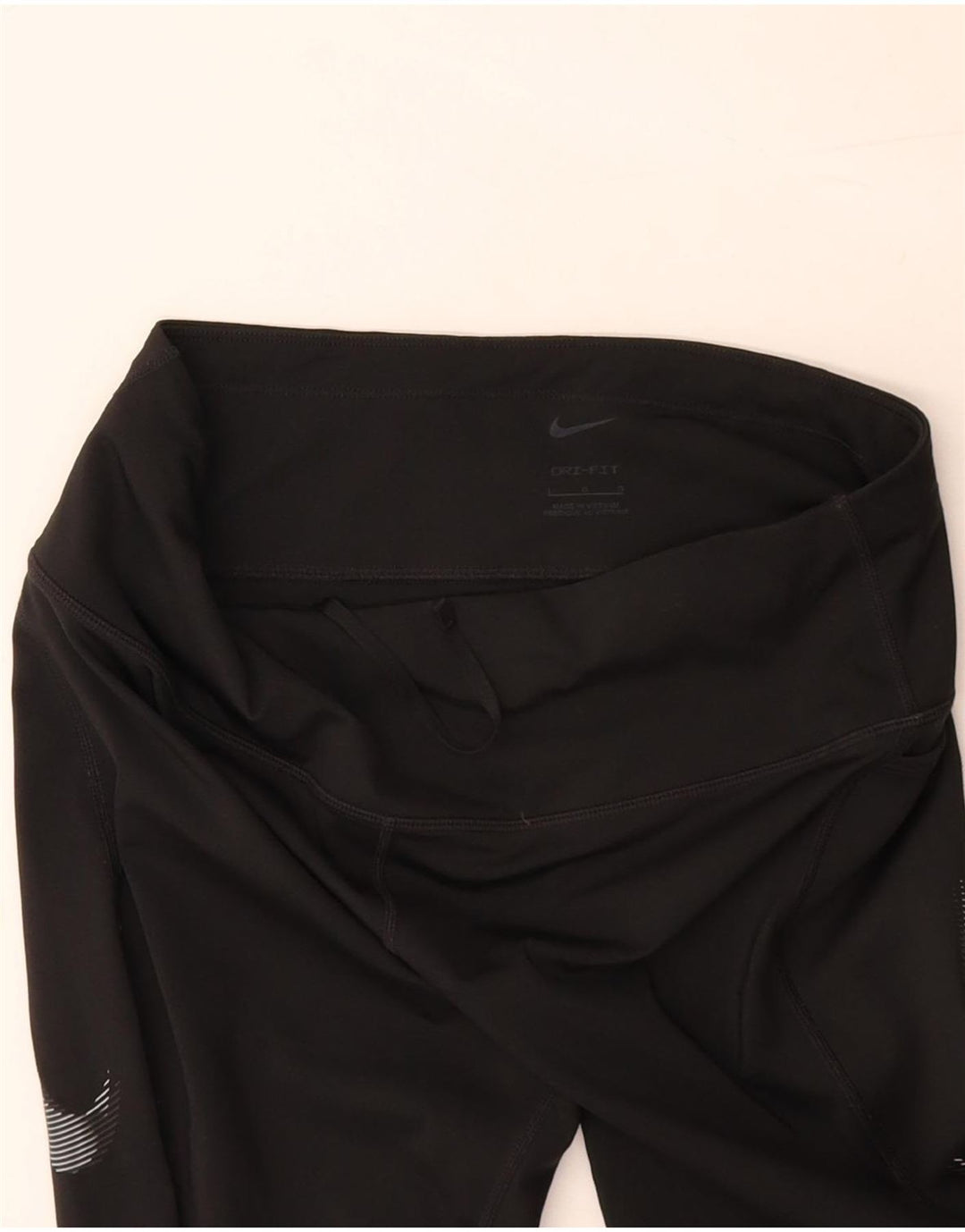 NIKE Womens Dri Fit Graphic Leggings UK 14 Large Schwarz Polyester