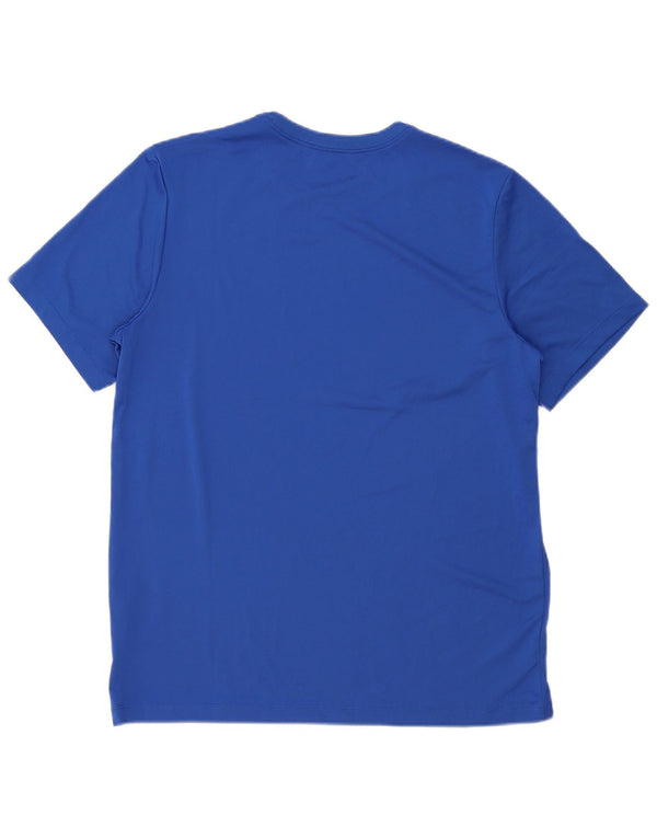 Nike Herren Dri Fit T-Shirt Top Large Blau Polyester