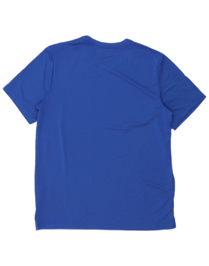 Nike Herren Dri Fit T-Shirt Top Large Blau Polyester